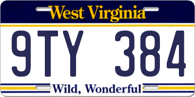 WV license plate 9TY384