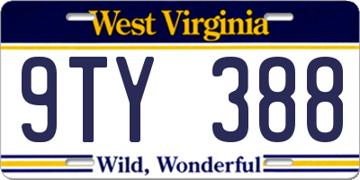 WV license plate 9TY388