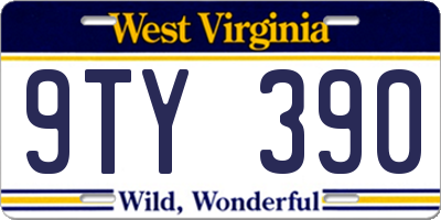WV license plate 9TY390