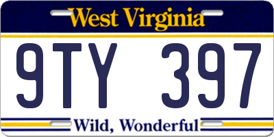 WV license plate 9TY397
