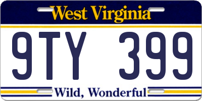 WV license plate 9TY399