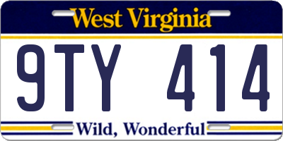 WV license plate 9TY414