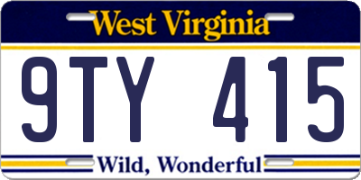 WV license plate 9TY415