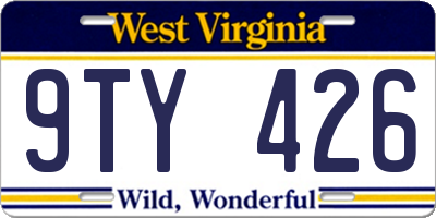 WV license plate 9TY426