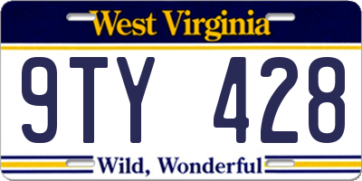 WV license plate 9TY428
