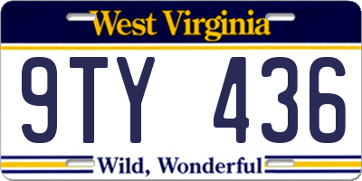 WV license plate 9TY436