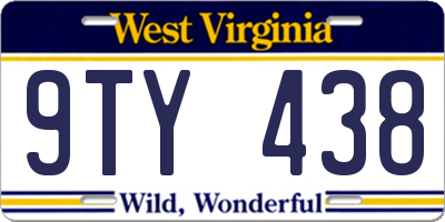 WV license plate 9TY438