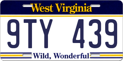 WV license plate 9TY439