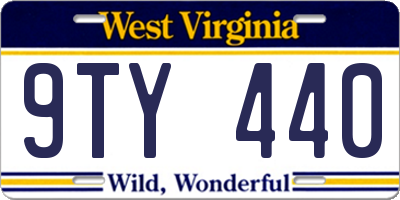 WV license plate 9TY440