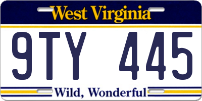 WV license plate 9TY445