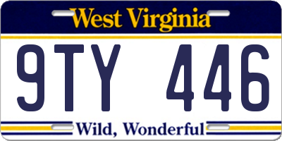 WV license plate 9TY446