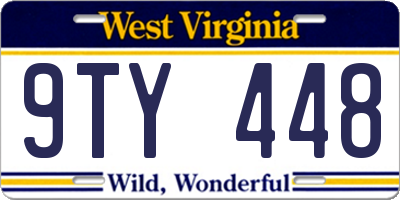 WV license plate 9TY448