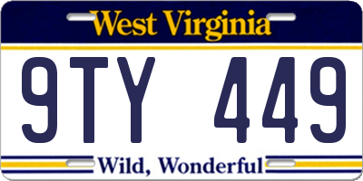 WV license plate 9TY449