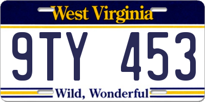 WV license plate 9TY453