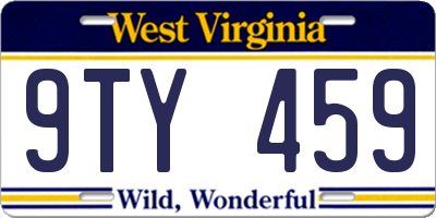 WV license plate 9TY459