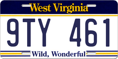 WV license plate 9TY461
