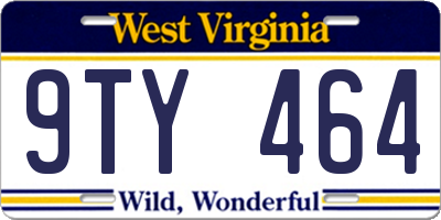 WV license plate 9TY464