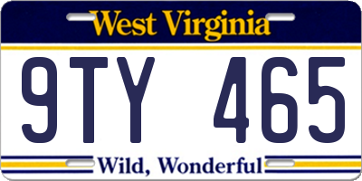 WV license plate 9TY465