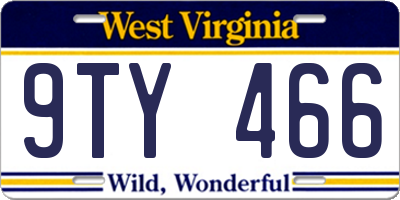 WV license plate 9TY466