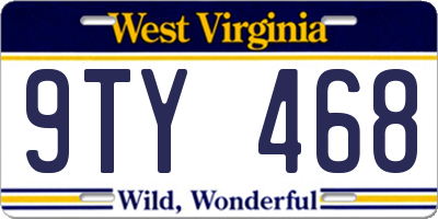 WV license plate 9TY468