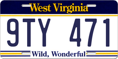 WV license plate 9TY471