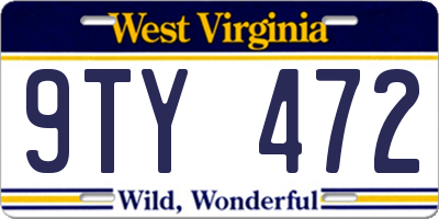 WV license plate 9TY472