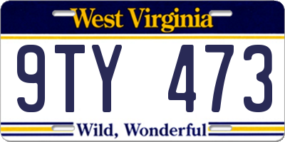 WV license plate 9TY473