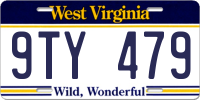 WV license plate 9TY479