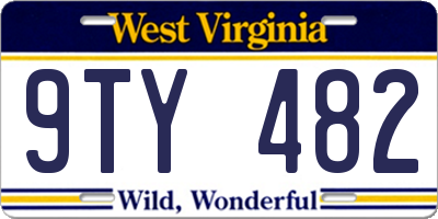 WV license plate 9TY482