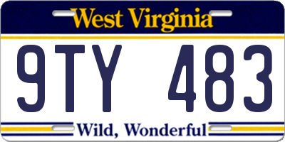 WV license plate 9TY483