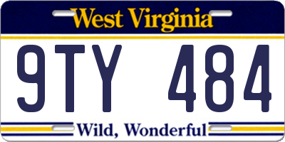 WV license plate 9TY484