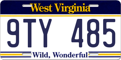 WV license plate 9TY485