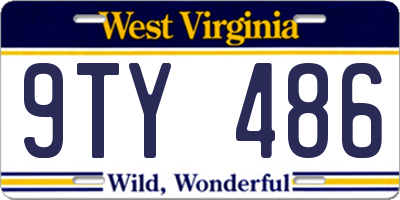 WV license plate 9TY486