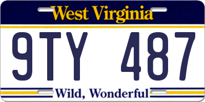 WV license plate 9TY487