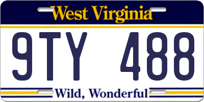 WV license plate 9TY488