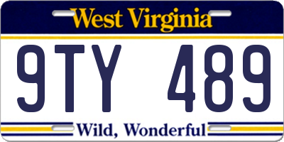 WV license plate 9TY489