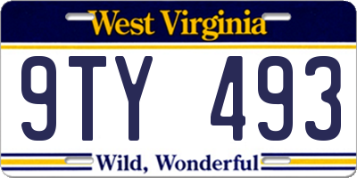 WV license plate 9TY493