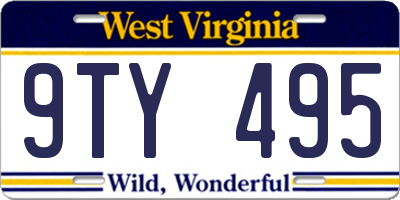WV license plate 9TY495