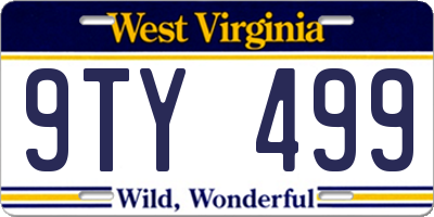 WV license plate 9TY499