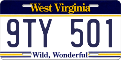 WV license plate 9TY501