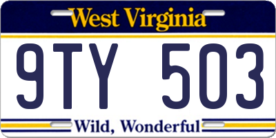 WV license plate 9TY503