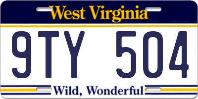 WV license plate 9TY504