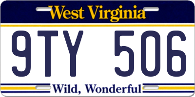 WV license plate 9TY506
