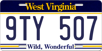 WV license plate 9TY507