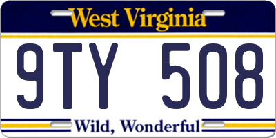 WV license plate 9TY508