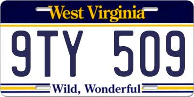 WV license plate 9TY509