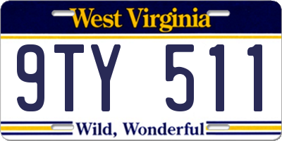 WV license plate 9TY511