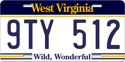 WV license plate 9TY512