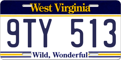 WV license plate 9TY513