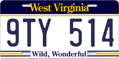 WV license plate 9TY514